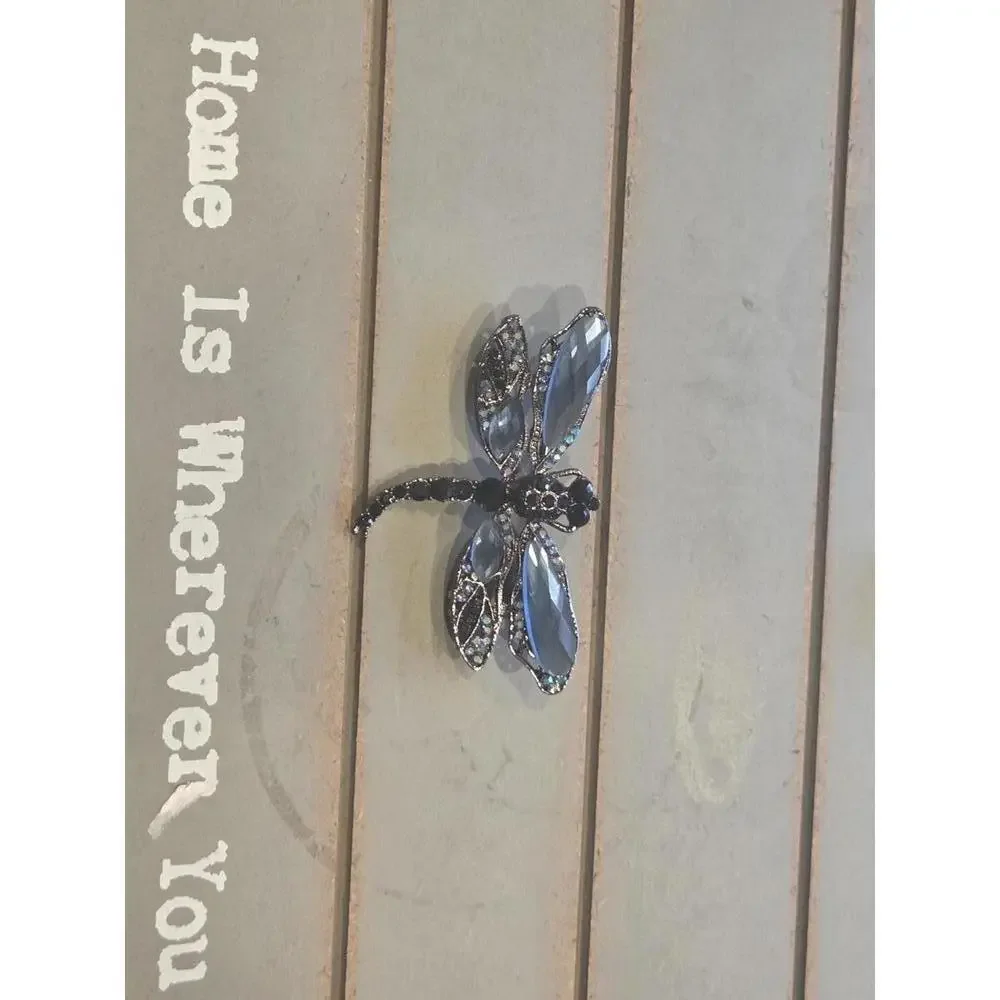 Gorgeous beaded dragonfly rhinestone brooch